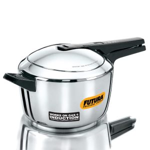Hawkins Futura Stainless Steel Pressure Cooker [Work on both Gas + Induction]