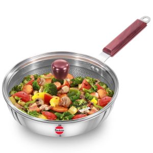 Hawkins Triply Frying Pan | Stainless Steel Shielded Nonstick Fry Pan | Induction & Gas Compatible