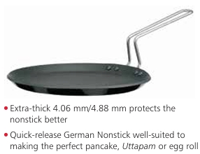 Hawkins Futura Flat Tava, Non Stick Tawa with Stainless Steel Handle, Induction + Gas
