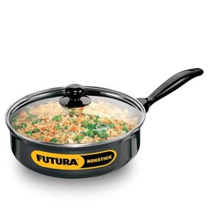 Hawkins Futura Non Stick Curry Pan, Saute Pan with Glass Lid