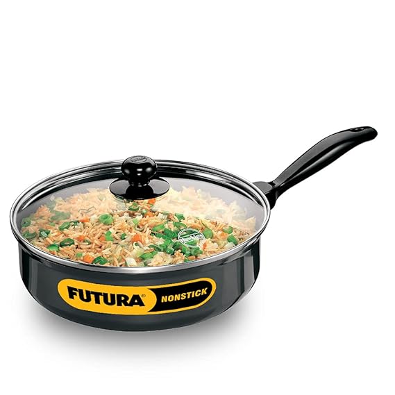 Hawkins Futura Non Stick Curry Pan, Saute Pan with Glass Lid